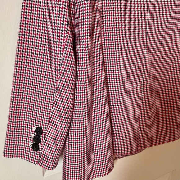 Talbots Pink, Black and Ivory Plaid Double Breasted Blazer - NWOT - Picture 12 of 15